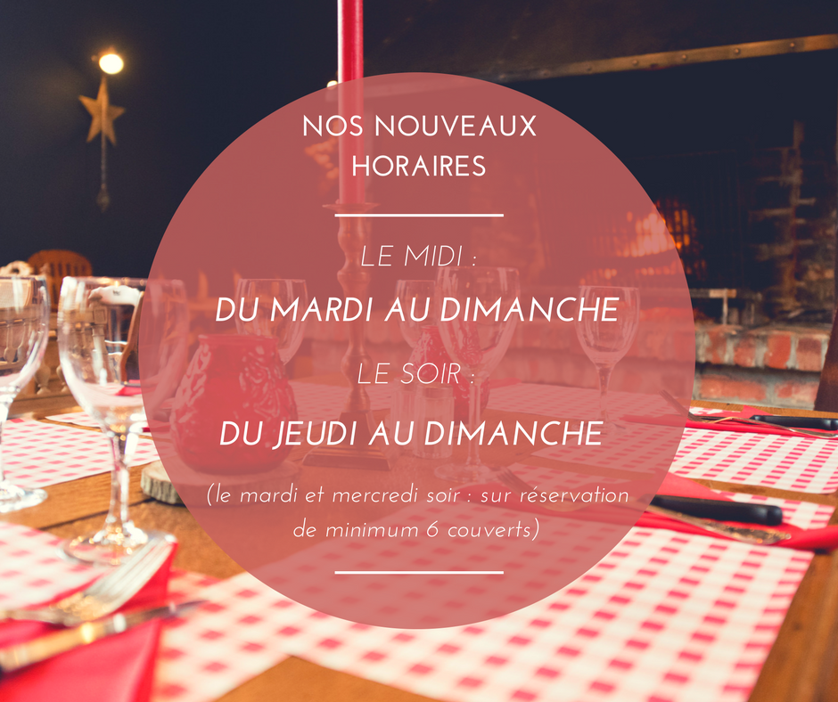 Horaires restaurant